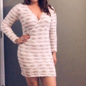 Sweater body wrap dress